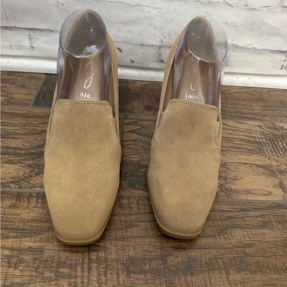 Joie Size 8‎ Wevenly Tan leather Chunky Block Heel Pump Shoe - Picture 2 of 12